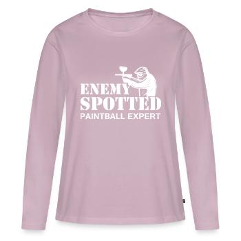 Paintball Airsoft - T-shirt manches longues Premium bio Femme - rose poudré - Devant - Julia (174cm)