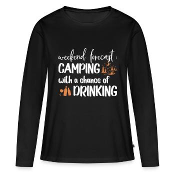 Vorhersage Camping Happy Camping Lustig - Frauen Premium Bio Langarmshirt - Schwarz - Vorne - Julia (174cm)