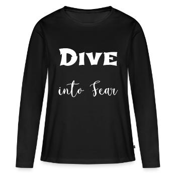 Cultiver le courage Donner du courage - T-shirt manches longues Premium bio Femme - noir - Devant - Julia (174cm)