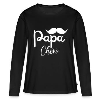 papa chéri - T-shirt manches longues Premium bio Femme - noir - Devant - Julia (174cm)