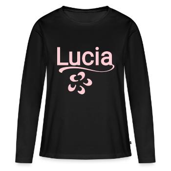 Licia - T-shirt manches longues Premium bio Femme - noir - Devant - Julia (174cm)