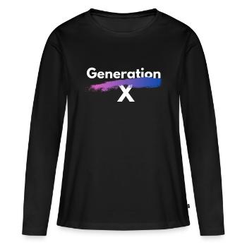 Generation X - Frauen Premium Bio Langarmshirt - Schwarz - Vorne - Julia (174cm)