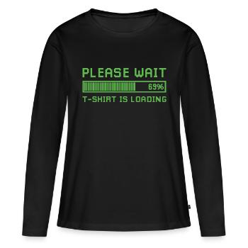 Bitte warten, das Design lädt. - Frauen Premium Bio Langarmshirt - Schwarz - Vorne - Julia (174cm)