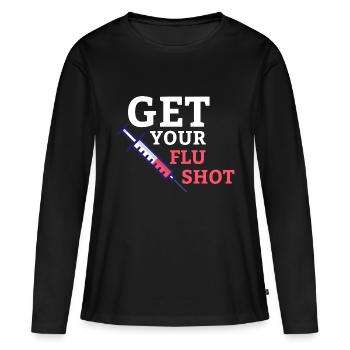 Faites-vous vacciner contre la grippe Aidant - T-shirt manches longues Premium bio Femme - noir - Devant - Julia (174cm)