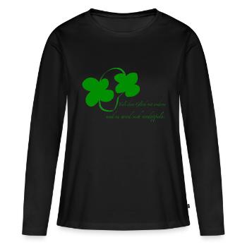 share your happiness - Women's Premium Organic Long Sleeve Shirt - black - Front - Julia (174cm)