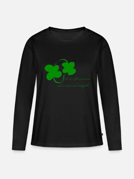 teile dein Glück - Frauen Premium Bio Langarmshirt - Schwarz