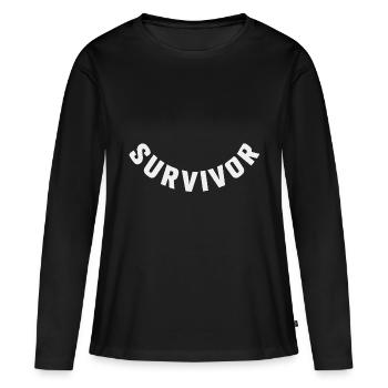 COOL TEKS - T-shirt manches longues Premium bio Femme - noir - Devant - Julia (174cm)