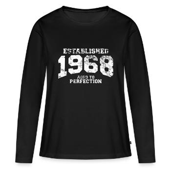 established 1968 - aged to perfection (fr) - T-shirt manches longues Premium bio Femme - noir - Devant - Julia (174cm)