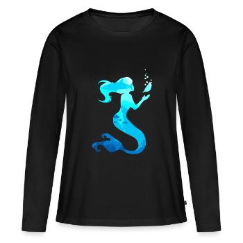 Sirène sirène sirène conte de fées - T-shirt manches longues Premium bio Femme - noir - Devant - Julia (174cm)
