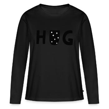 Hug - Scandinavian - Women's Premium Organic Long Sleeve Shirt - black - Front - Julia (174cm)