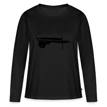 Gülle Fass - Frauen Premium Bio Langarmshirt - Schwarz - Vorne - Julia (174cm)