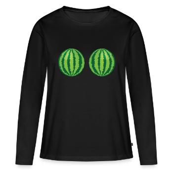 Melon bikini costume soutien-gorge - T-shirt manches longues Premium bio Femme - noir - Devant - Julia (174cm)