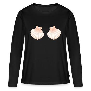 Coquille soutien-gorge bikini coquille - T-shirt manches longues Premium bio Femme - noir - Devant - Julia (174cm)