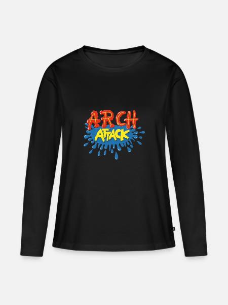 Arch Attack - Frauen Premium Bio Langarmshirt - Schwarz