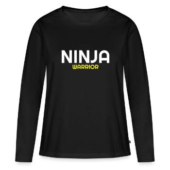 Tout sur Ninja, Ninja, Sweats à capuche Ninja, Chemise Ninja - T-shirt manches longues Premium bio Femme - noir - Devant - Julia (174cm)
