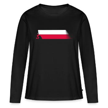 Poland Flag - Football National Team - Women's Premium Organic Long Sleeve Shirt - black - Front - Julia (174cm)