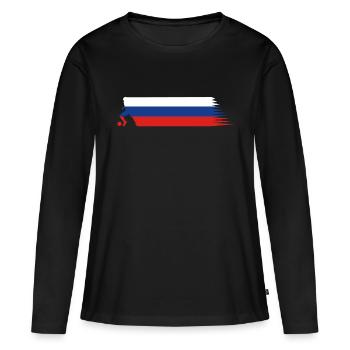 Russia Flag - Football National Team - Women's Premium Organic Long Sleeve Shirt - black - Front - Julia (174cm)