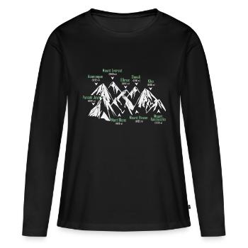 Les sept sommets - T-shirt manches longues Premium bio Femme - noir - Devant - Julia (174cm)