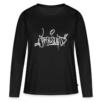 Stralsund Graffiti Tag Ultra Shirt - T-shirt manches longues Premium bio Femme - noir - Devant - Julia (174cm)