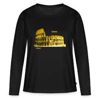 Italie Rome Italie Colisée Capitale - T-shirt manches longues Premium bio Femme - noir - Devant - Julia (174cm)