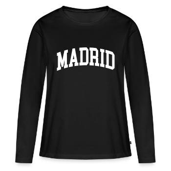 Madrid - T-shirt manches longues Premium bio Femme - noir - Devant - Julia (174cm)