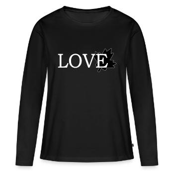 Amour Feuille d'érable du canada - T-shirt manches longues Premium bio Femme - noir - Devant - Julia (174cm)