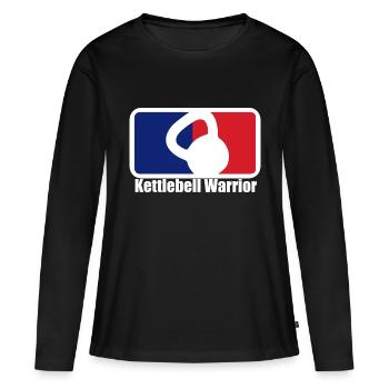 Kettlebell Warrior T-Shirt Design - Frauen Premium Bio Langarmshirt - Schwarz - Vorne - Julia (174cm)