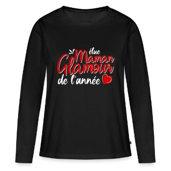 elue maman glamour de l'année - T-shirt manches longues Premium bio Femme - noir - Devant - Julia (174cm)
