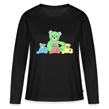 Teddy - T-shirt manches longues Premium bio Femme - noir - Devant - Julia (174cm)