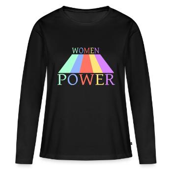 Women power - T-shirt manches longues Premium bio Femme - noir - Devant - Julia (174cm)