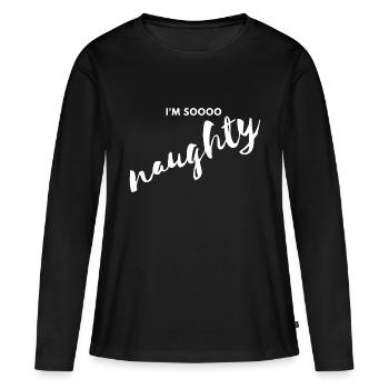 Ich bin so frech - Frauen Premium Bio Langarmshirt - Schwarz - Vorne - Julia (174cm)