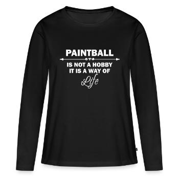 Paintball Airsoft - T-shirt manches longues Premium bio Femme - noir - Devant - Julia (174cm)