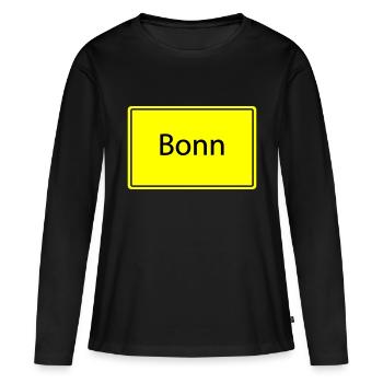 Panneau de place Bonn - T-shirt manches longues Premium bio Femme - noir - Devant - Julia (174cm)