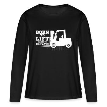 Né pour soulever élevé pour élever le travail de conducteur de chariot élévateur - T-shirt manches longues Premium bio Femme - noir - Devant - Julia (174cm)