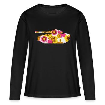 Friedenspanzer - Frauen Premium Bio Langarmshirt - Schwarz - Vorne - Julia (174cm)