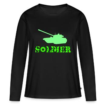 Tank Soldier - Women's Premium Organic Long Sleeve Shirt - black - Front - Julia (174cm)