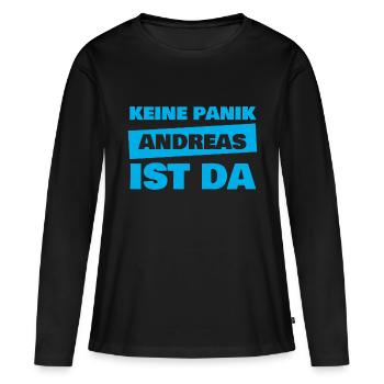 Prénom Andreas - T-shirt manches longues Premium bio Femme - noir - Devant - Julia (174cm)