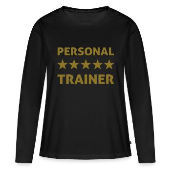 personal trainer - Women's Premium Organic Long Sleeve Shirt - black - Front - Julia (174cm)