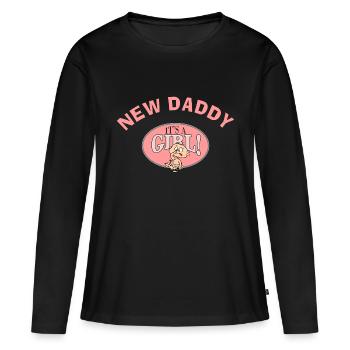 Nouveau papa Il est une fille - T-shirt manches longues Premium bio Femme - noir - Devant - Julia (174cm)