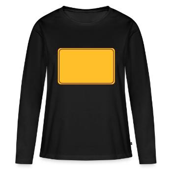 Ortsschild leer - Frauen Premium Bio Langarmshirt - Schwarz - Vorne - Julia (174cm)