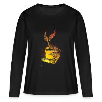 Sirène sirène sirène conte de fées - T-shirt manches longues Premium bio Femme - noir - Devant - Julia (174cm)