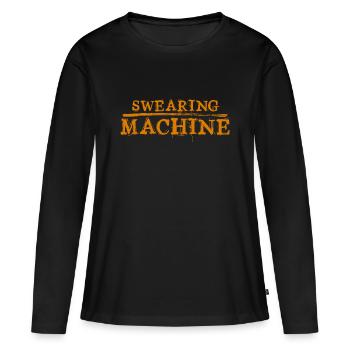 Swearing Machine - T-shirt manches longues Premium bio Femme - noir - Devant - Julia (174cm)
