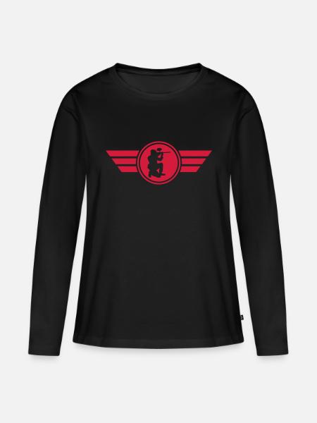 paintball - Frauen Premium Bio Langarmshirt - Schwarz