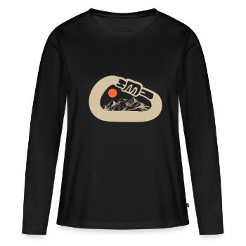 Klettern Sport Karabiner - Frauen Premium Bio Langarmshirt - Schwarz - Vorne - Julia (174cm)