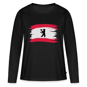 Berlin - Bierlin Flagge - Frauen Premium Bio Langarmshirt - Schwarz - Vorne - Julia (174cm)