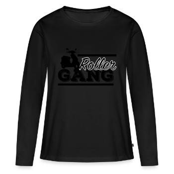 Roller Gang - Scooter - T-shirt manches longues Premium bio Femme - noir - Devant - Julia (174cm)
