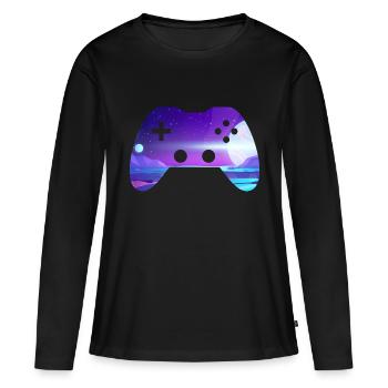 controller - Frauen Premium Bio Langarmshirt - Schwarz - Vorne - Julia (174cm)