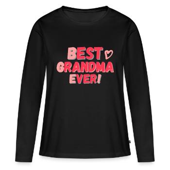 Meilleure grand-mère de tous les temps! rose rouge rose - T-shirt manches longues Premium bio Femme - noir - Devant - Julia (174cm)