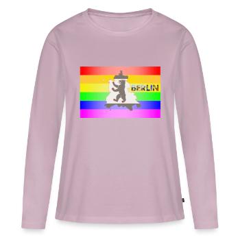 CSD Berlin Gay Pride - T-shirt manches longues Premium bio Femme - rose poudré - Devant - Julia (174cm)