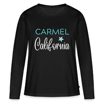 CARMEL California - T-shirt manches longues Premium bio Femme - noir - Devant - Julia (174cm)